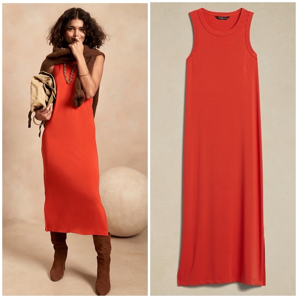 NWT Banana Republic Ribbed Racerback Dress Sz Small